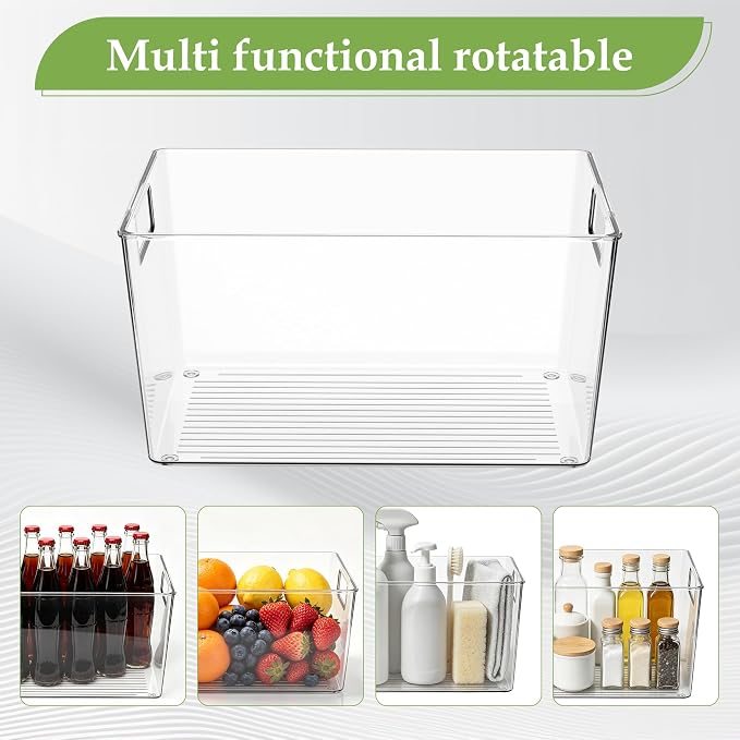 Alfombra impermeable para debajo del fregadero de 34" x 22" con 4 contenedores transparentes de plástico, juego organizador para cocina y baño, protector de estantes y gabinetes para despensa, apartamento y hogar miniatura 6