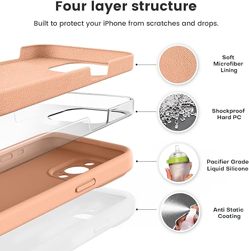 Miniatura 2 de Vooii Funda compatible con iPhone 15 Pro, silicona líquida Defender mejorada, protección mejorada de la cámara, forro de microfibra antiarañazos