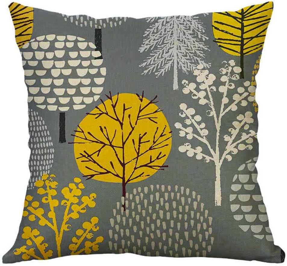 Tree Cushion Covers 18x18 Cotton Linen Throw Pillow Covers 45cm x 45cm