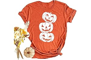 Women's Fall Pumpkin T-Shirts: Spooky Season Style