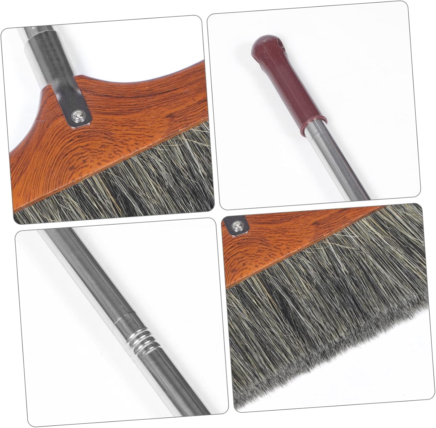 Cedar Soft Bristle Broom Telescopic Handle Easy to Clean Dustpan Included Indoor Outdoor Use
