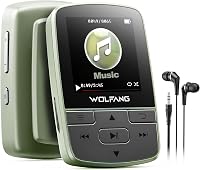 WOLFANG MP3 prehrávač Bluetooth 5.2 so športovým klipom, mini veľkosť 28,3 g, HiFi, FM rádio, diktafón, slúchadlá v balení, vojenská zelená 1