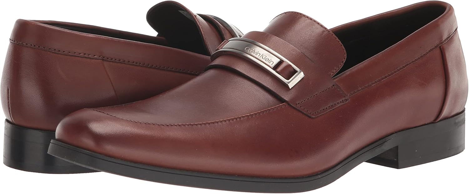 Calvin Klein Men's Jameson Loafer Brown Leather 211 8.5 image 7 of 8 B09TQ31H5N