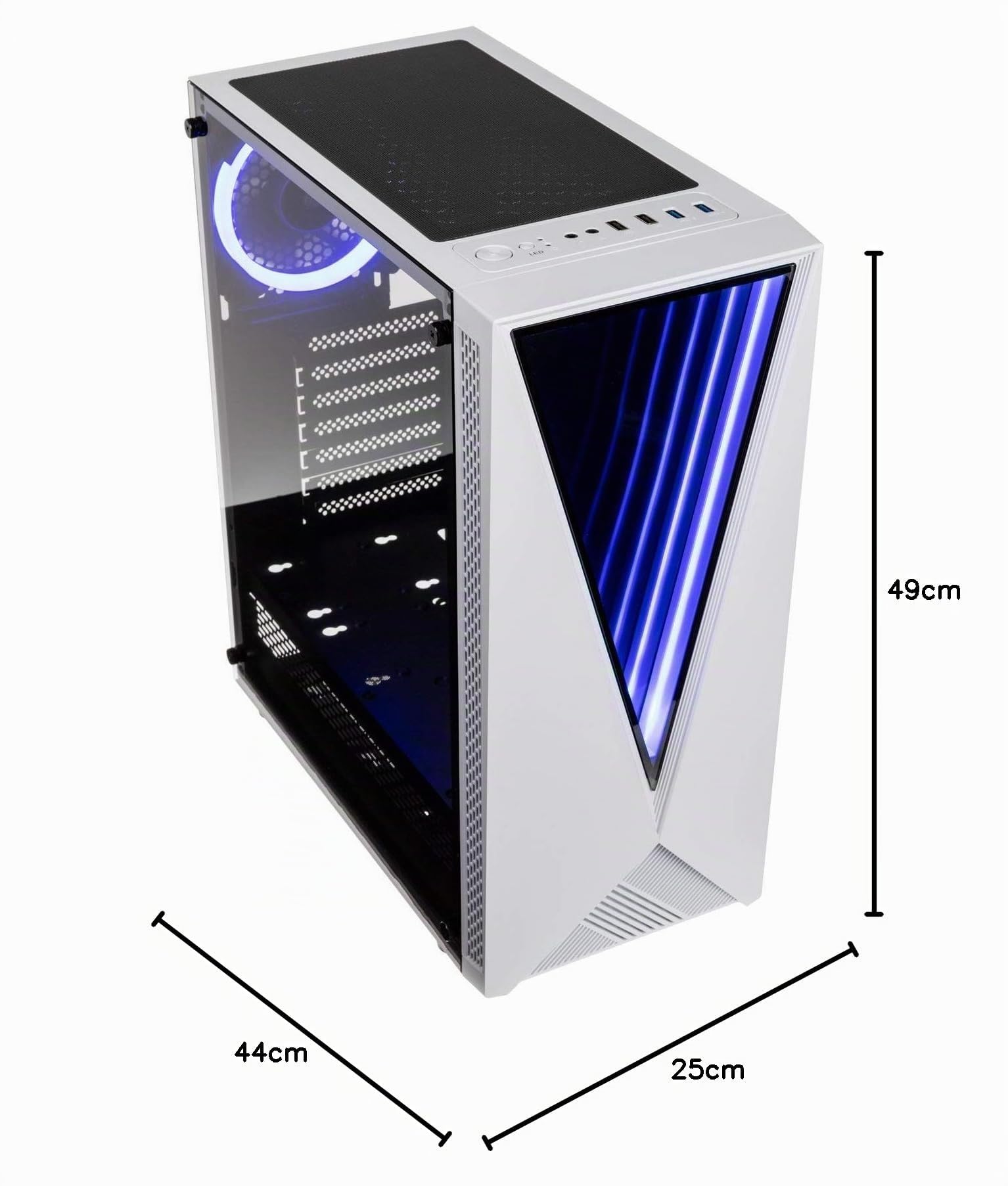 Tour midi Kolink Void White Boîtier Gaming, Boîtier Blanc