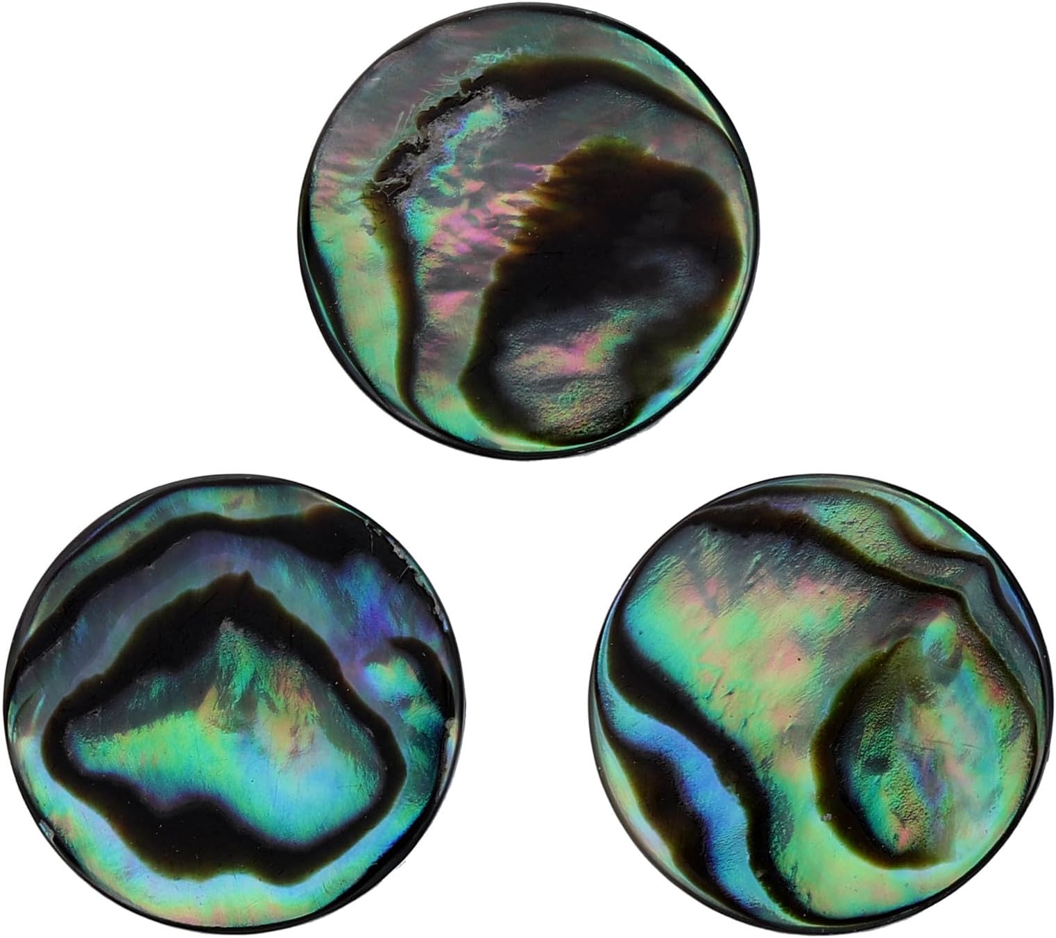 3Pcs Abalone Shell Finger Buttons for Trumpet Replacement, Small Size Musical Instrument Parts with Inlay, Suitable for Brass Trumpet Accessories