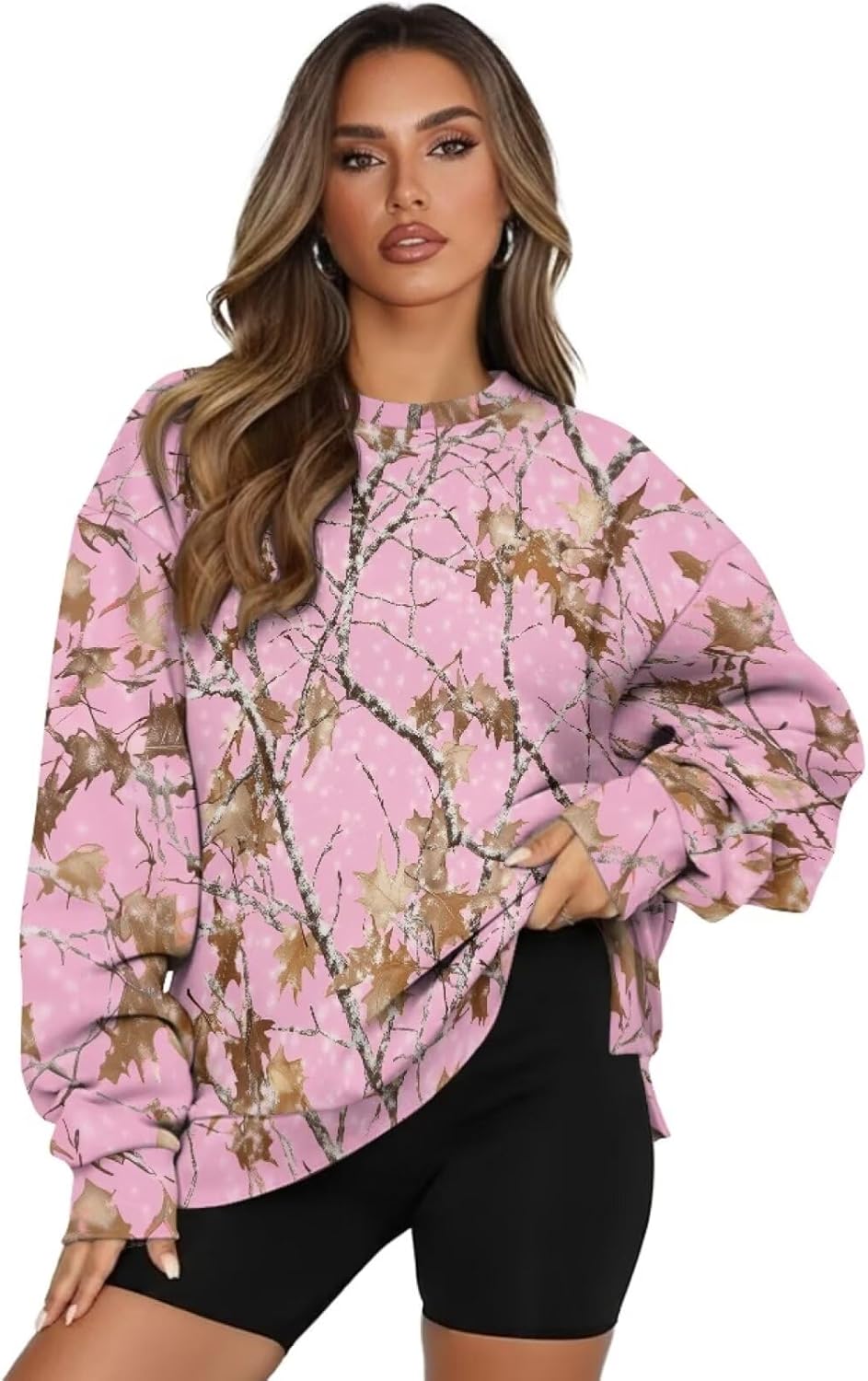 Womens Oversized Sweatshirts Hoodies Crewneck Sweaters Casual Tops Comfy Fashion Outfits Clothes with Pockets