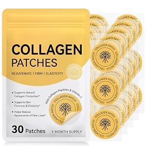 Collagen Patches Kinde Patch - 30 Count Firming Anti-Aging Support with Collagen Peptides Vitamin C Vegan Cruelty-Free Hydrating