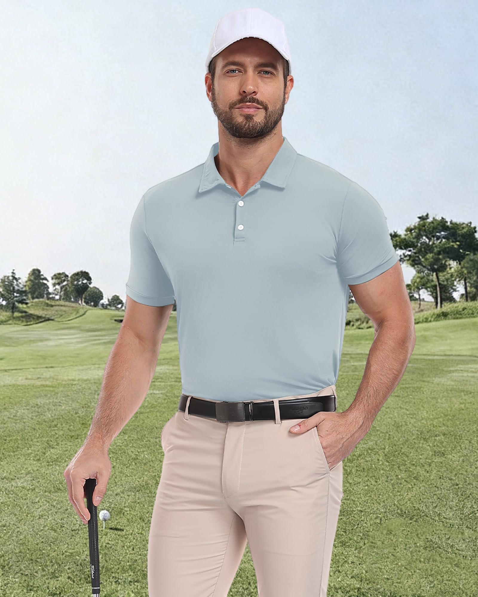 KUYIGO 3 Pack Mens Polo Shirts Short Sleeve Moisture Wicking Quick Dry Performance Summer Casual Athletic Golf Shirt - 3