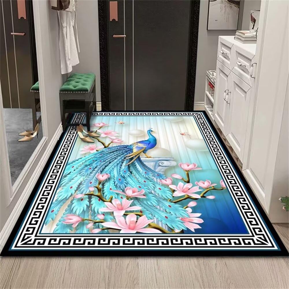 Tapis rétro rose floral 60x90cm, accessoires de salon haut de gamme