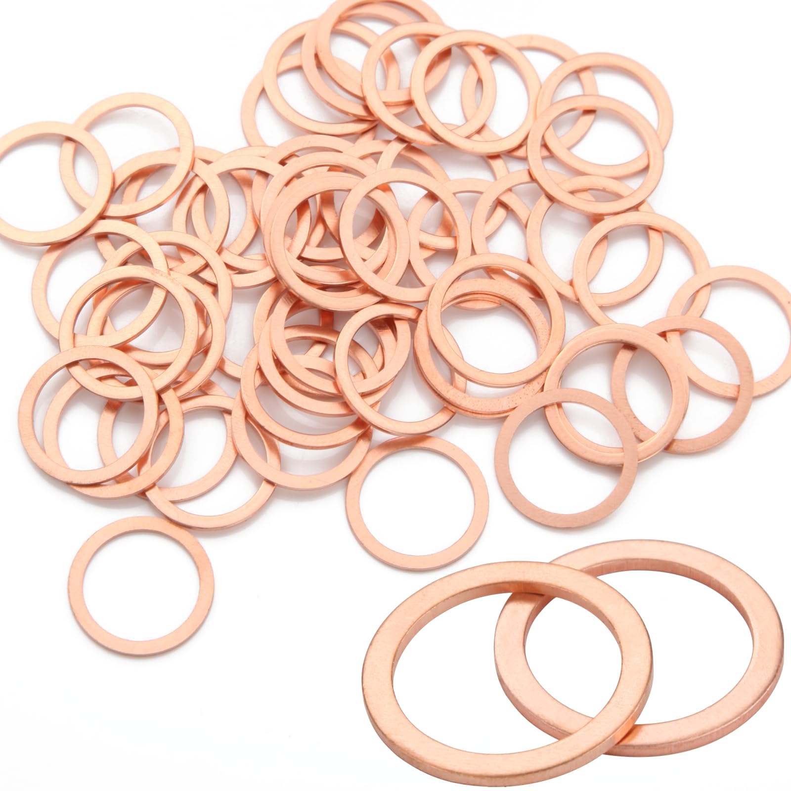 KGGZKG 30 Pieces Copper Washers M16*22 * 1.5 Sump Plug Washer Copper Crush Gasket Washer Flat Sealing Rings for Automobile Maintenance Electronic Equipment Valve Home