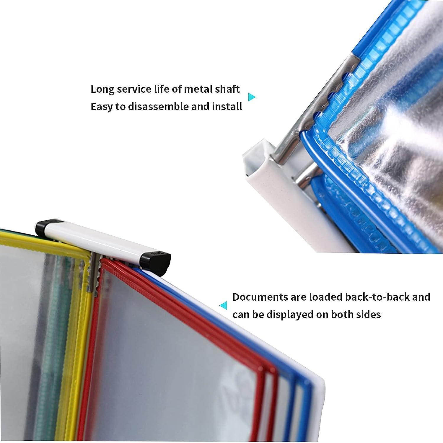 Portadocumentos de pared, Sistema de visualización de panel de doble cara de 10, carpeta montada en la pared, archivador que pasa páginas, tamaño A4/carta, utilizado for mostrar menús/catálogos/inform