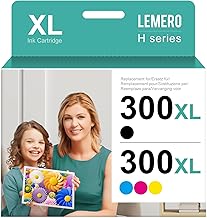 Lemero 300XL Cartridges Compatible with HP 300 Printer Cartridges Black Colour Multipack for HP Deskjet F4580 F4280 F2440 D2530 D2680 Envy 110 114 Photosmart C4635 C4795 D110a (Black/Colour, Pack of 2
