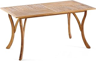 Christopher Knight Home Hermosa Acacia Wood Rectangular Table, Teak Finish