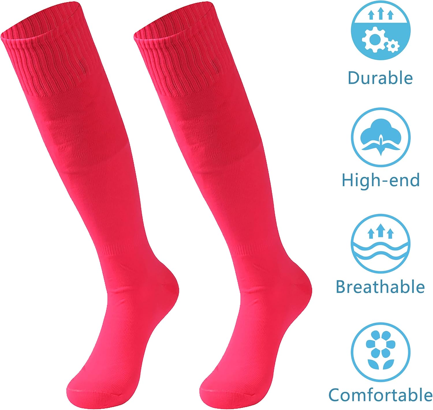 Men Women Knee High Soccer Softball Football Baseball Long Tube Breathable Support Outdoor Sports Socks - Image 4