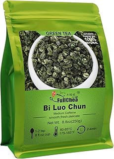 FullChea - BiLuoChun Tea - Bi Luo Chun Green Tea - Chinese Green Tea Loose Leaf - Toasty Bean Aromatic - Calming Tea (8.8o...