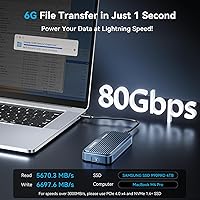 Vista 3 de ACASIS Carcasa SSD NVMe M.2 de 80 Gbps, con ventilador de refrigeración, compatible con USB4 V2.0, USB4 V1.0, USB3.2/3.1/3.0 (TB501 Pro)