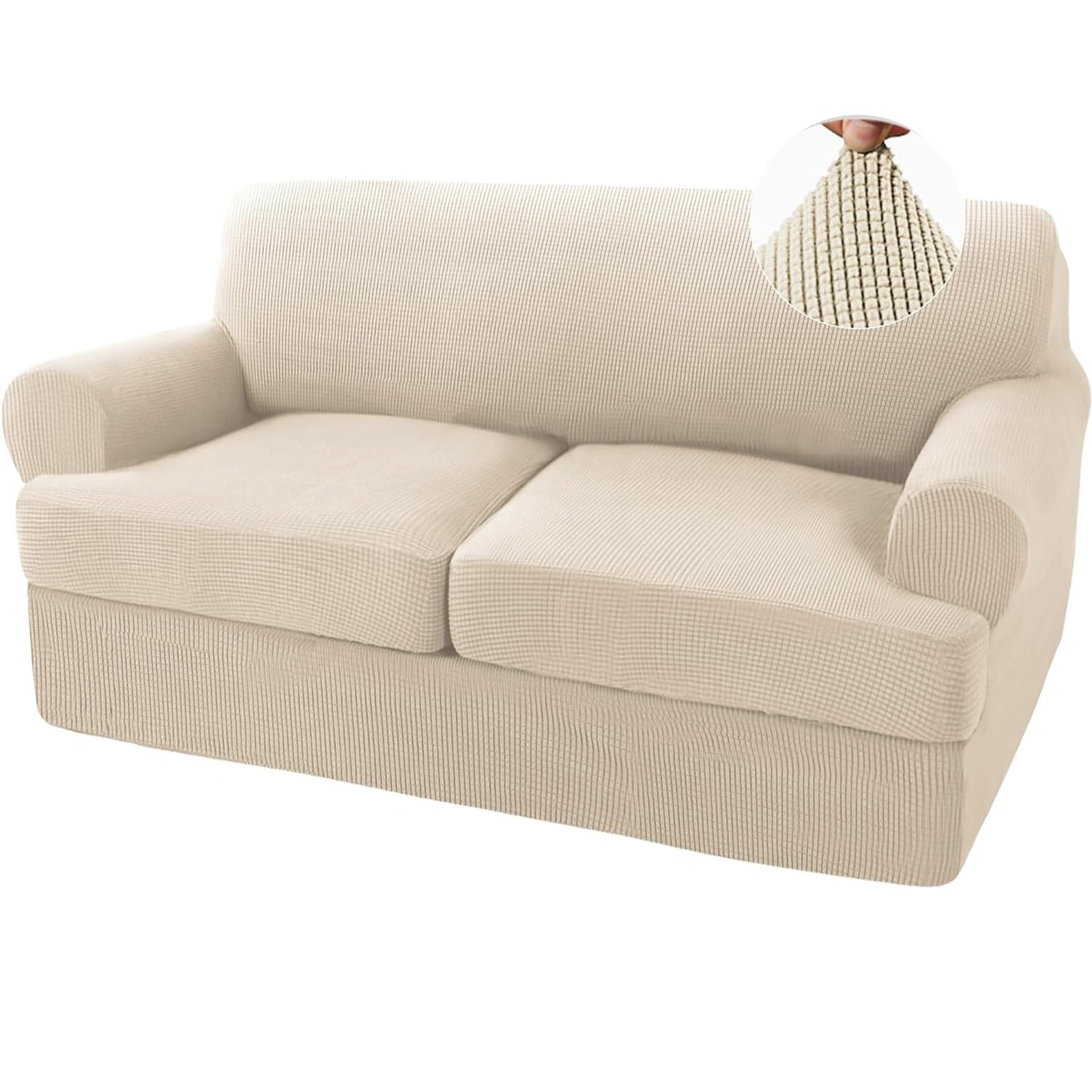 Housse de canapé jacquard extensibles et lavable pour rénover un salon Loveseat