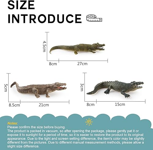 Miniatura 2 de Juego de 3 figuras de animales de safari, figuras de animales de cocodrilo, regalo para niños