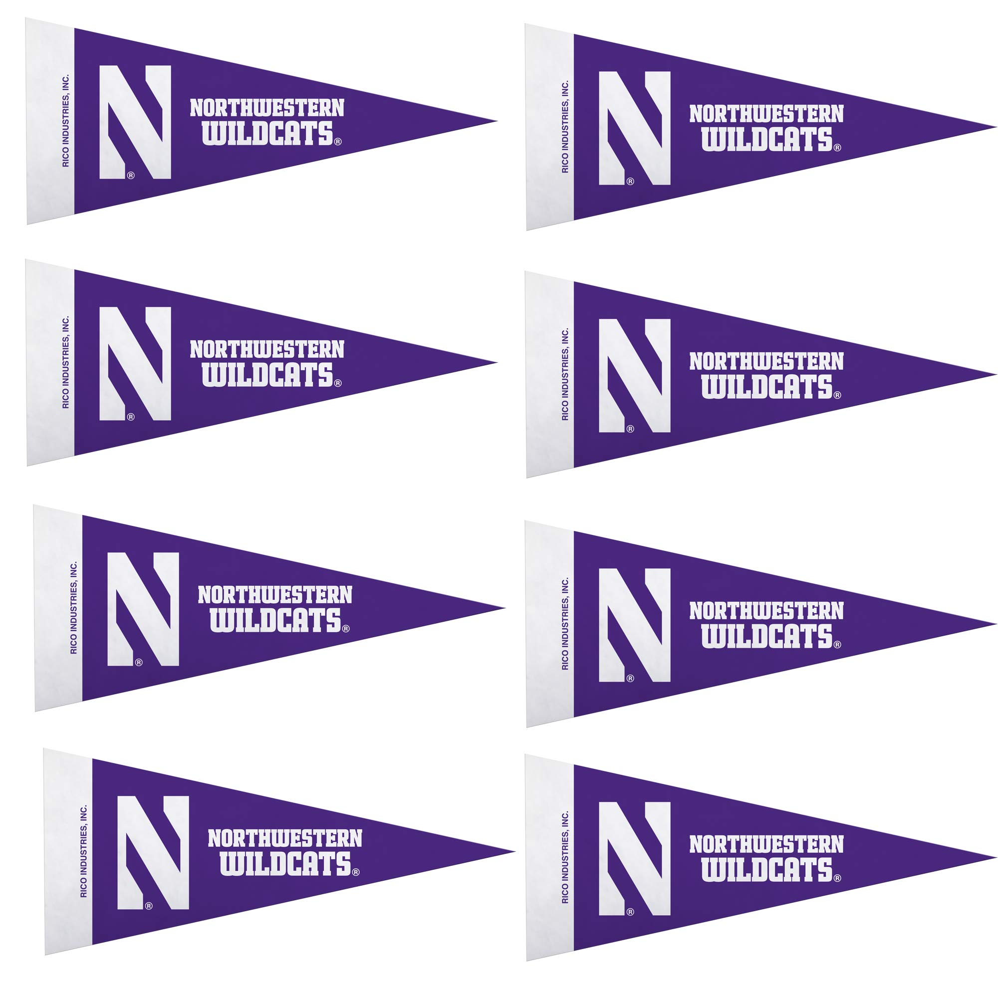 Rico Industries NCAA Mini Pennant Set 4" x 9" Felt Mini Pennant Team Set (Includes 8 Pieces)