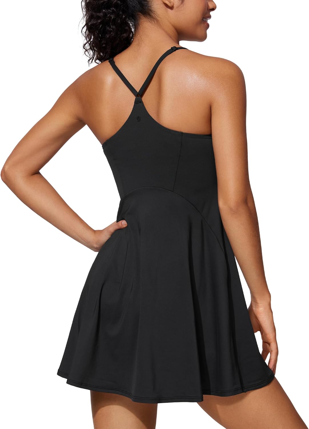 CRZ YOGA UPF 50+ Tennis Dress for Women with Built-in Shorts and Bras for Athletic Workout Exercise Golf