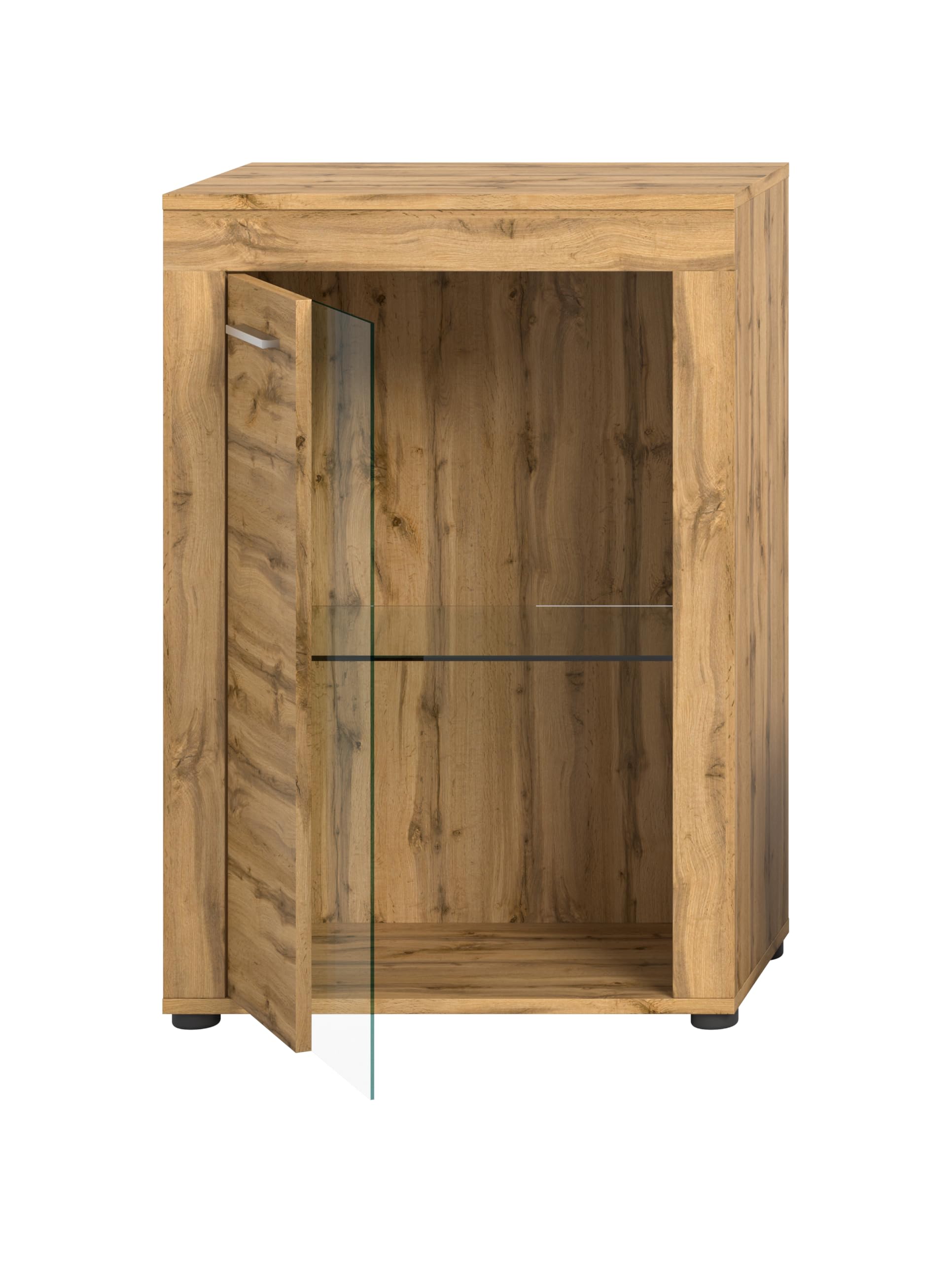 xonox.home Wohnen Jam X8BM9T40 - Vitrina de Cristal (600 x 86 x 35 cm, Madera de Roble de Wotan, melamina, 600 x 86 x 35 cm)