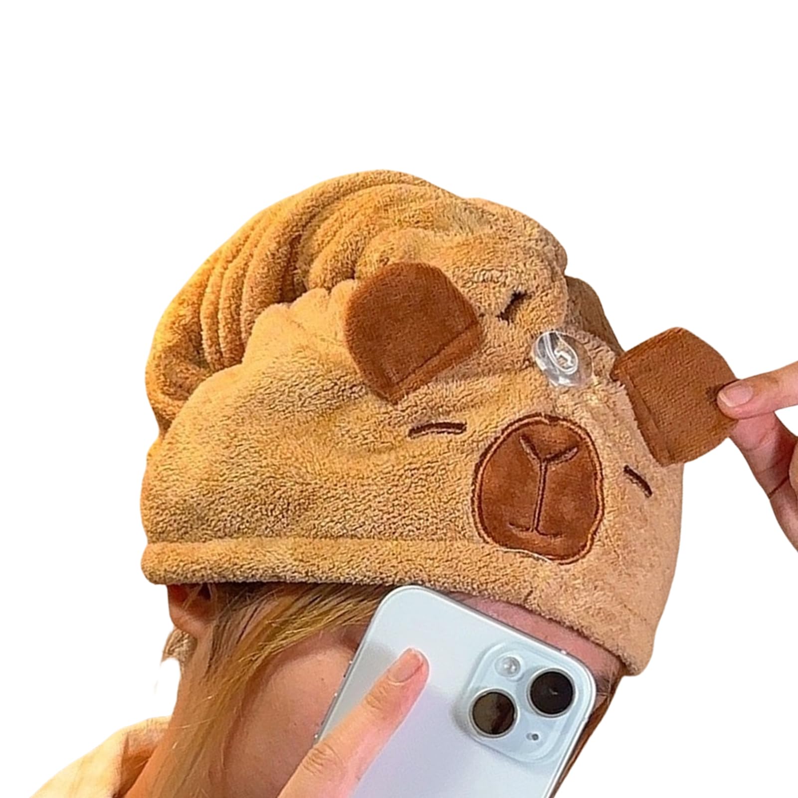 Yanwuwa Women's B Capybaras Quick Dry Hair Towel Wrap For Wet Hair Super Absorbent Microfiber Towel With Utton For Long Microfiber