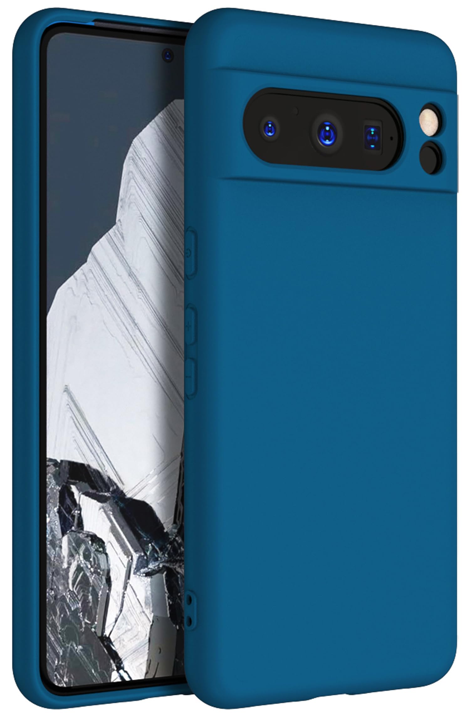 Kapa Matte Protective Lens Flexible Back Cover for Google Pixel 8 PRO | Slim Silicone with Soft Lining Shockproof Full Body Bumper Case (Blue) (B0CNJPJN6J) Amazon Price History, Amazon Price Tracker