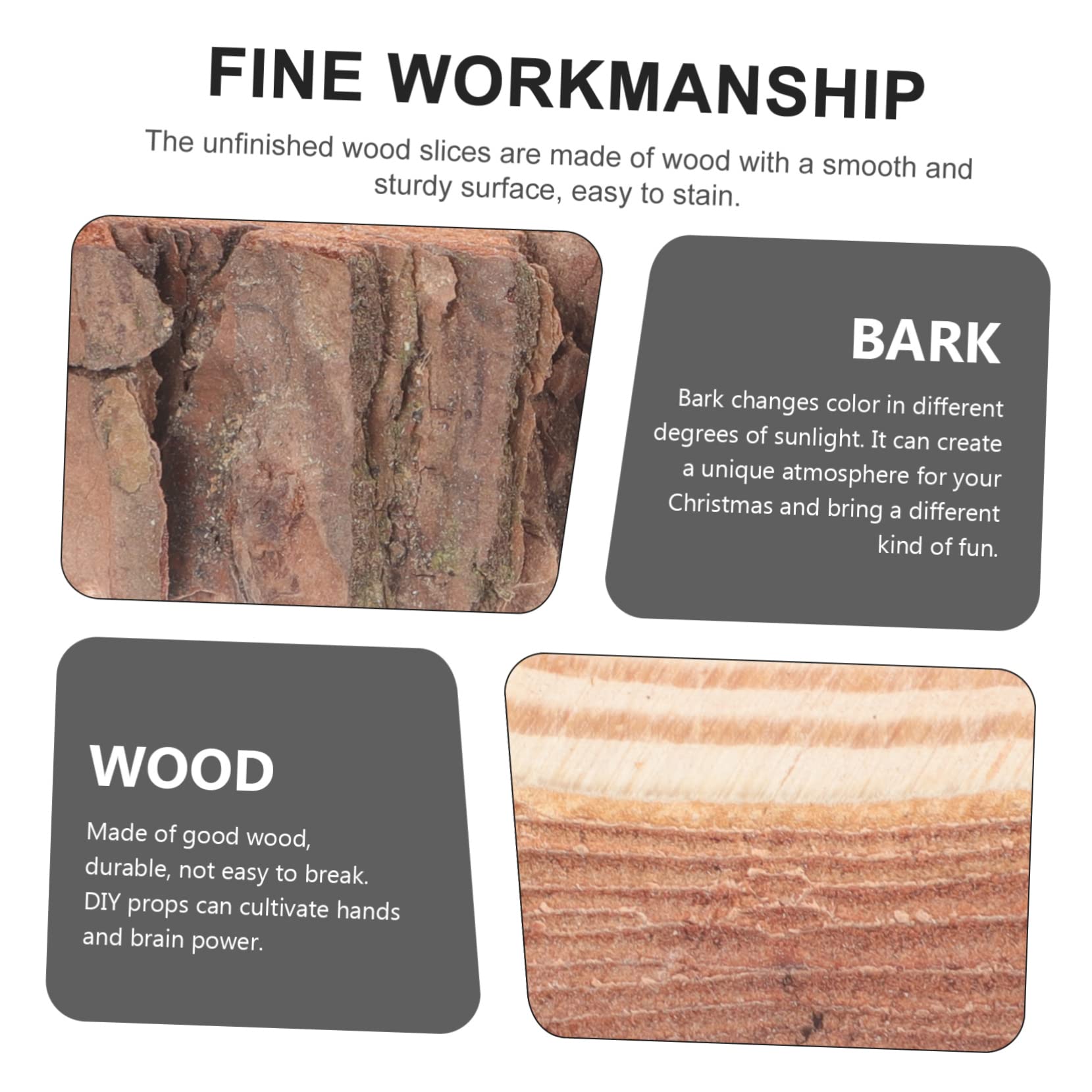 TEHAUX 6pezzi Fette Di Legno Naturale Non Trattate Dischi Legno Per Fai Da Te Per Decorazioni Pittura e Attività Educative Spessore