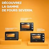 SEVERIN XXL oven with rotating heat 60 L, oven with pizza stone and spit 2,200 W simple and elegant design, electric oven with timer 120 min, black/stainless steel, TO 2073 - 10