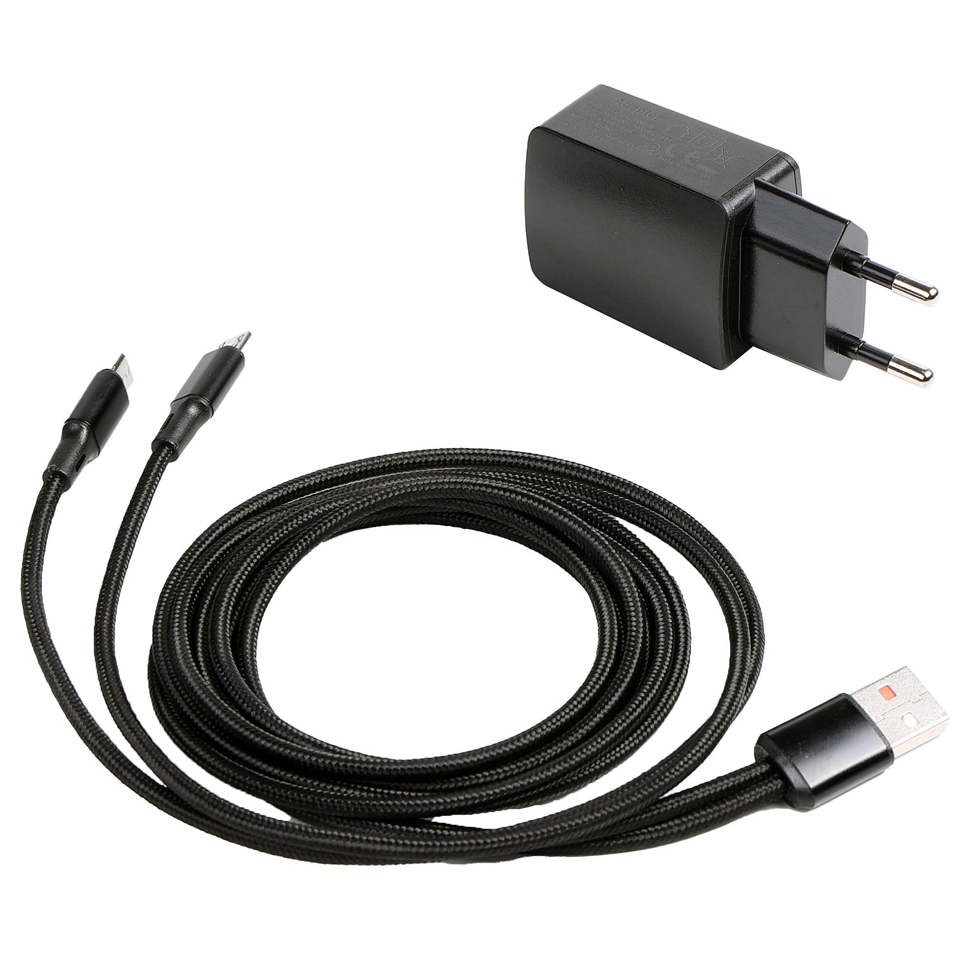 Micro USB Rápido Cable de Carga Adaptador 2 en 1 USB Splitter Cable Adapter Compatible con Motorola 2 Way Radio T62 T72 T82 Extreme T92 H2O XT185 Walkie Talkie PMPN4152AR, PMLN7719AR, IXPN4039