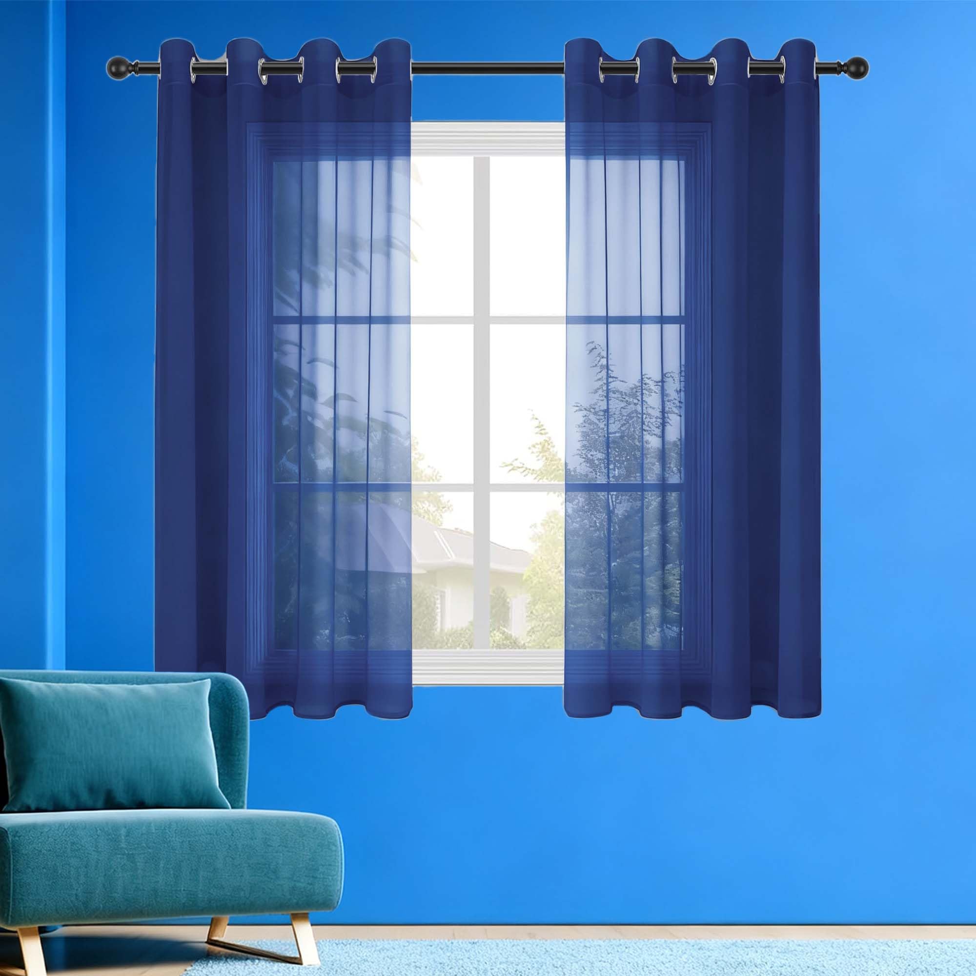 Voilage filtrer la lumière bleu foncé pour stopper le vis-à-vis