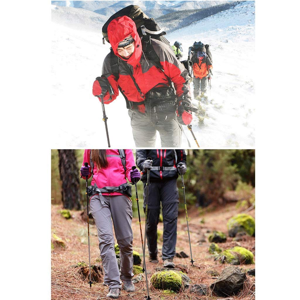 Ultralekki kij trekkingowy, składane kijki do chodzenia z włókna węglowego i stopu aluminium, odporne na wstrząsy, do wędrówek, na kemping (kolor: D)
