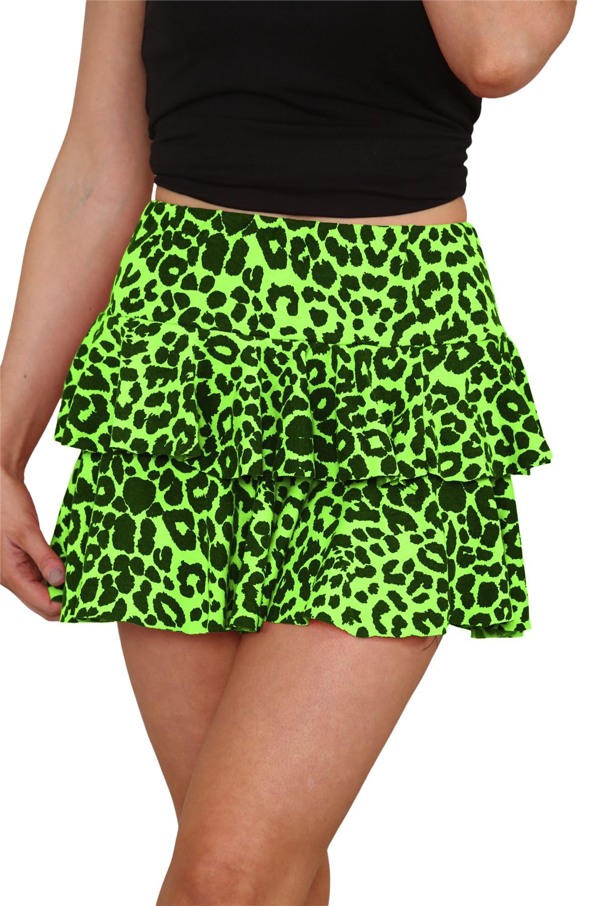 Hamishkane Ladies RARA Skirt Zebra Leopard Printed Frill Layered Party Dance Club Wear Mini Skirt