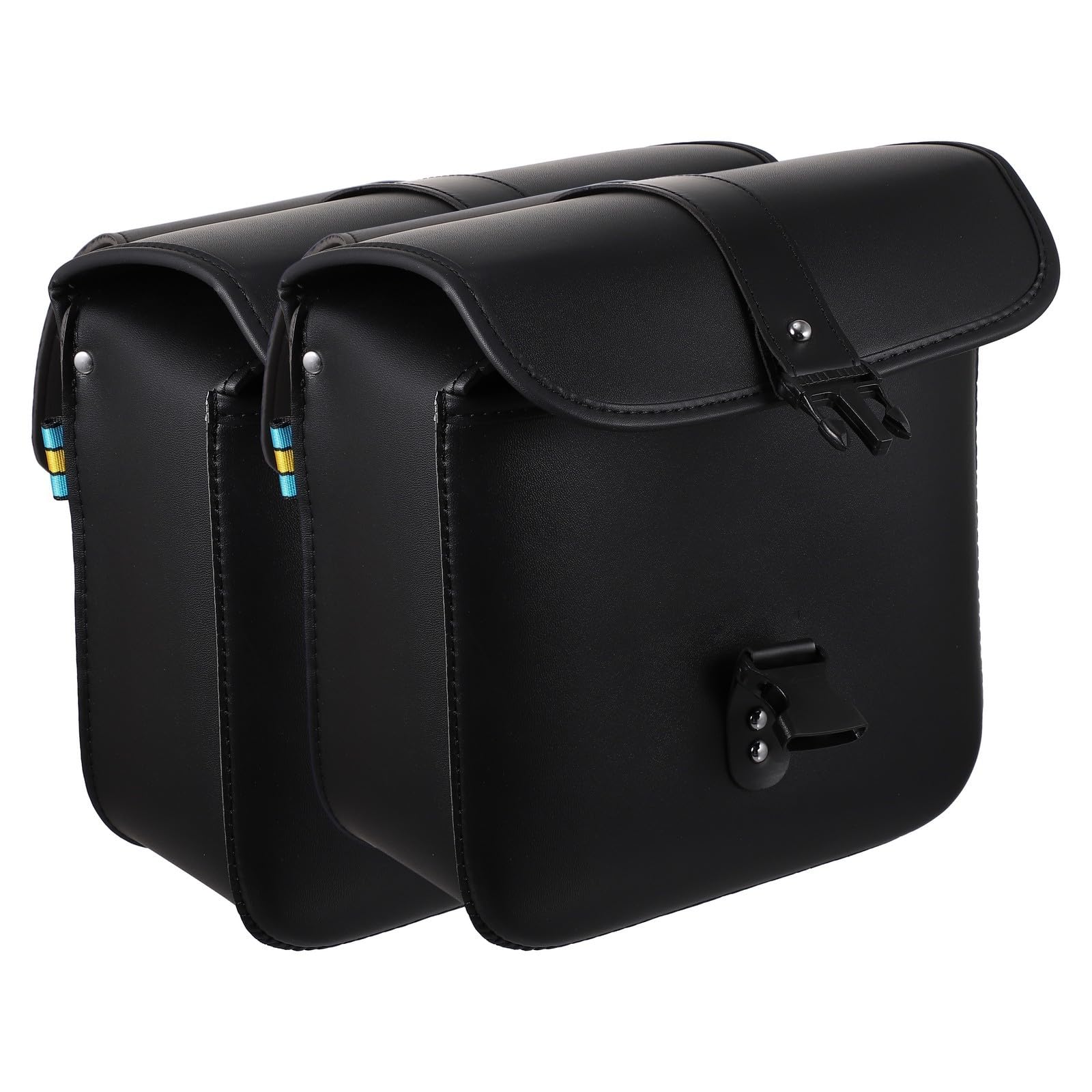 Borsa Laterale per Moto, Borsa Modifica, Pu Nero, Corda | Resistente All'usura, Portatile e Facile da Pulire, per Moto, Uso Laterale, Stile Custom