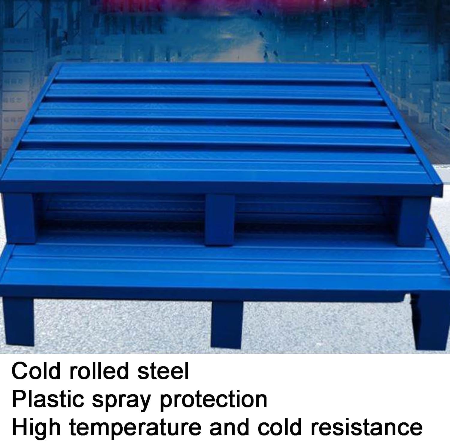 Material nuevo de alta capacidad de carga Plataforma de almacenamiento de acero for palés de gran capacidad de carga for supermercados, plataforma de metal resistente for almacenamiento en sótanos húm