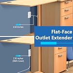 LIDER Outlet Extender with 3 Receptacles, 21W USB Type-A, and 2 USB Type-C, Ultra-Thin Wall Plate Plug with Cord Extender, 3-Outlet Power Strip, Flat-Face, Slim Design, ETL-Listed, 3ft, White
