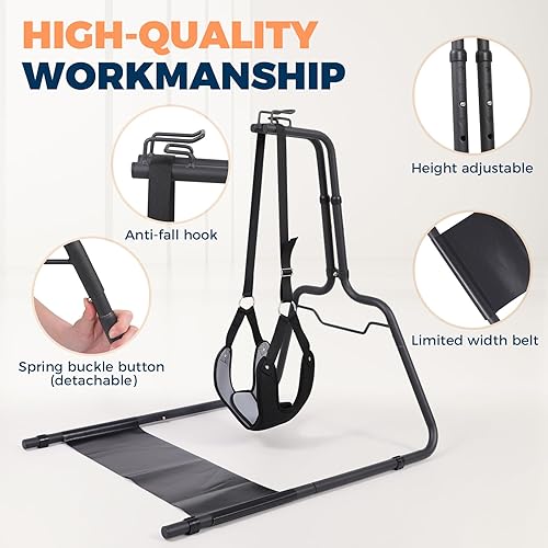 Miniatura 3 de Hamaca estiradora de cuello con soporte para descompresión de cuello, soporte de dispositivo de tracción cervical de acero resistente, descompresor