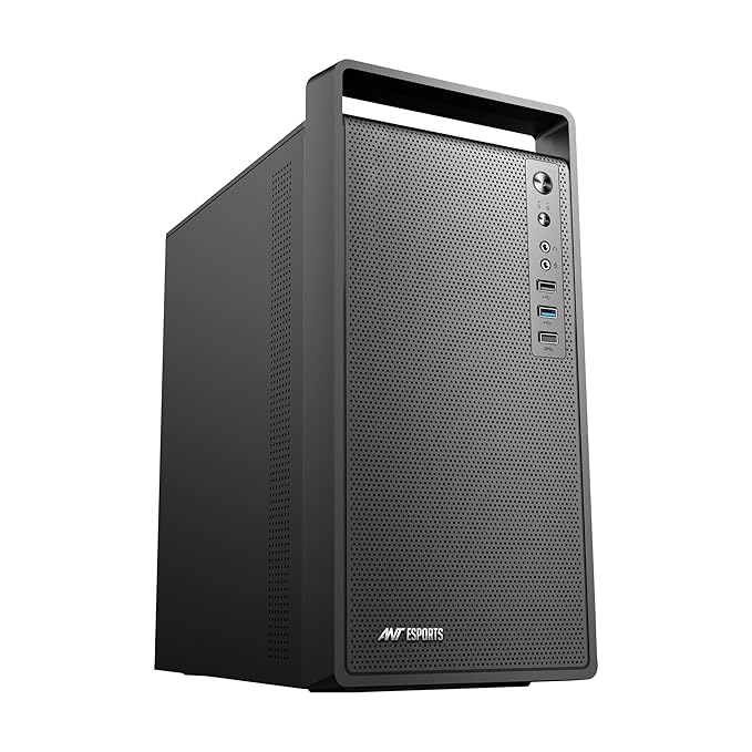 Ant Esports Si11 Value Series Mid-Tower Computer Case/Gaming Cabinet - Black | Support M-ATX, ITX | Pre-Installed 1 x 120 mm Black Rear Fan