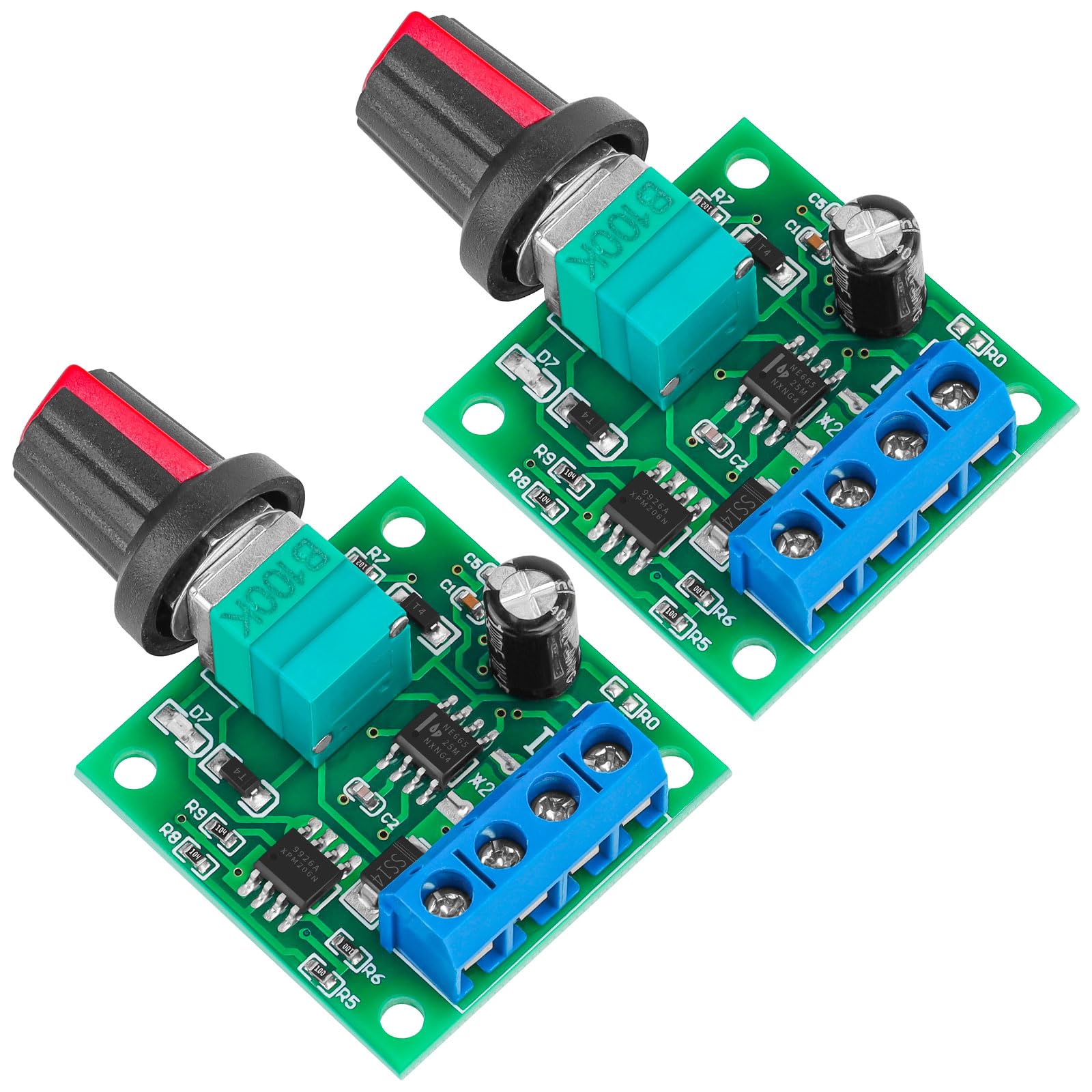 PWM DC Motor Speed Controller – 2A, 30W, Adjustable 1.8–15V For 6V/12V Motors – 2 Pack 9 thumbnail image