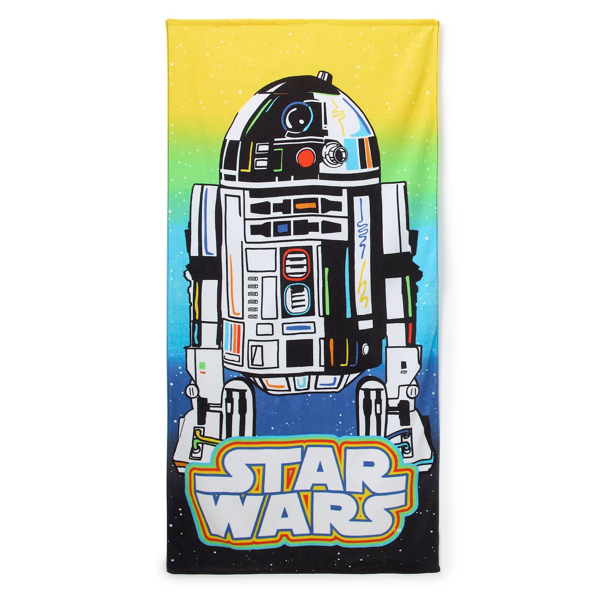 Disney Store Official R2‑D2 Beach Towel Star Wars Soft Cotton Quick Dry Pool Beach Bath Towel for Kids, H150 x W74cm