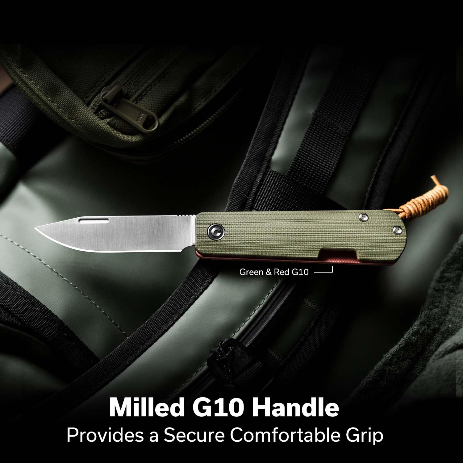 CIVIVI Slippy Sendy Pocket Knife, Slip Joint Folding Knives 7.15 CM Nitro-v Blade G10 Handle, Outdoor EDC Knife C24075B-1 (Green & Red)