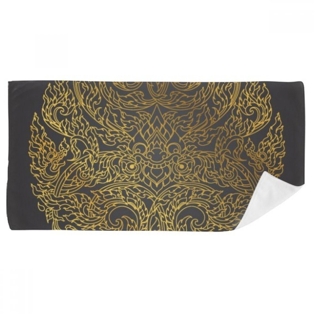 Serviette de bain Thaïlande feuille d'or multicolore 35x70cm douce