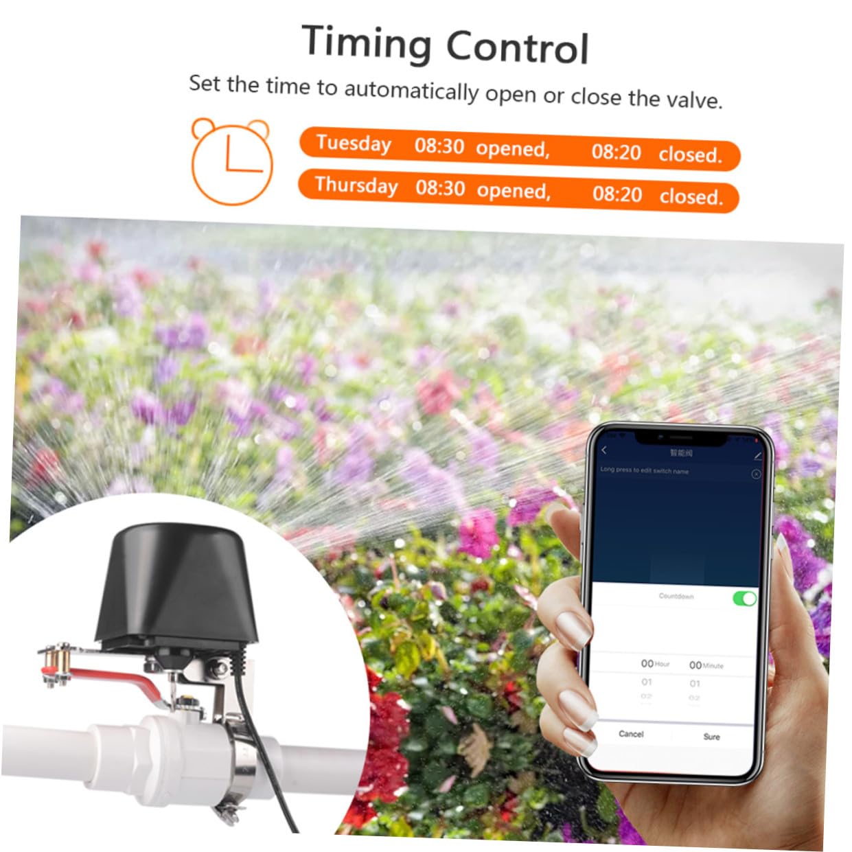 Toyvian Valvola Intelligente Con Controllo e Temporizzazione Irrigazione Per Compatibile