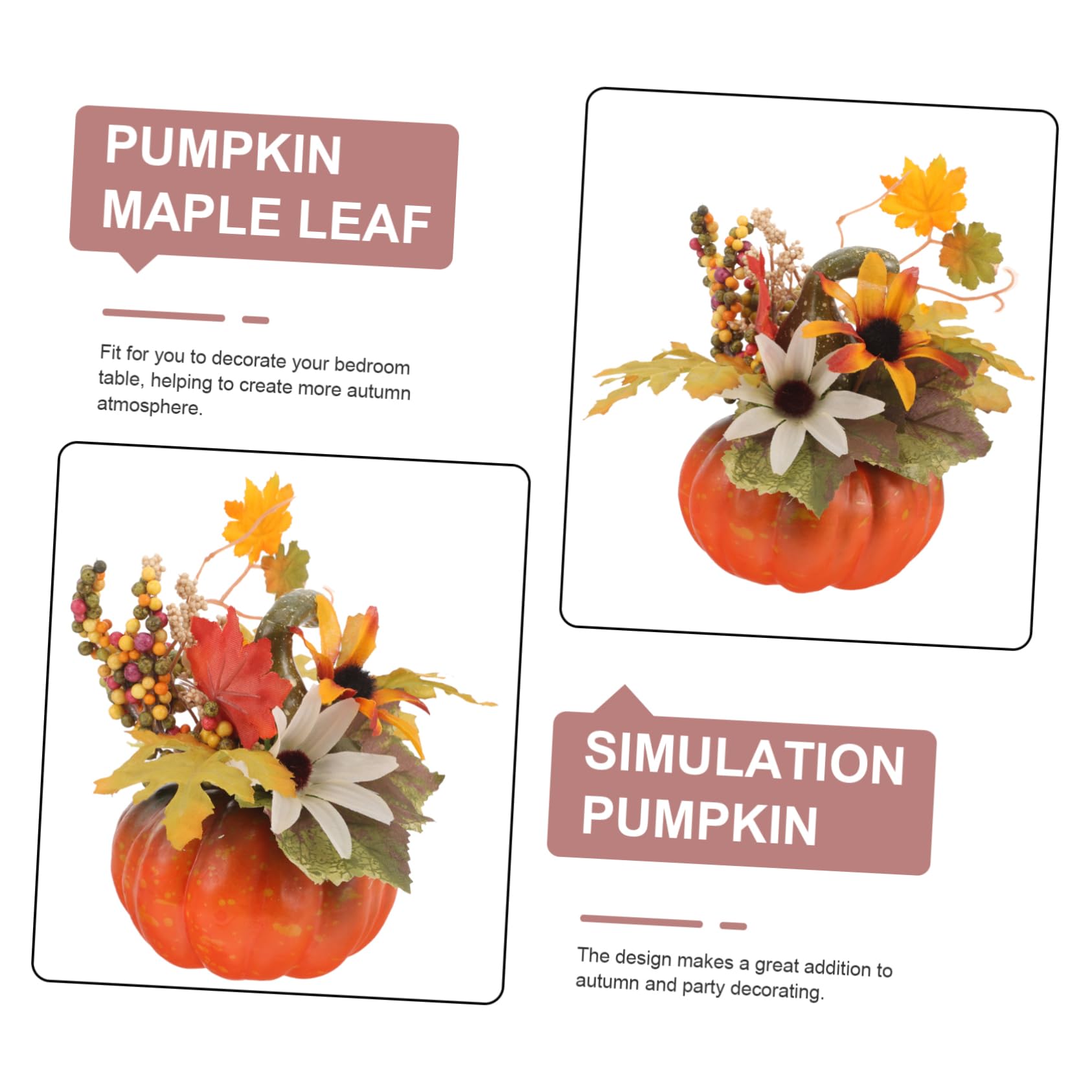 Amosfun 3sets Herbst Ornamente Wohnkultur Kürbisse Maple Leaf Dekorative Requisiten Für Halloween 3 Stücke * 3