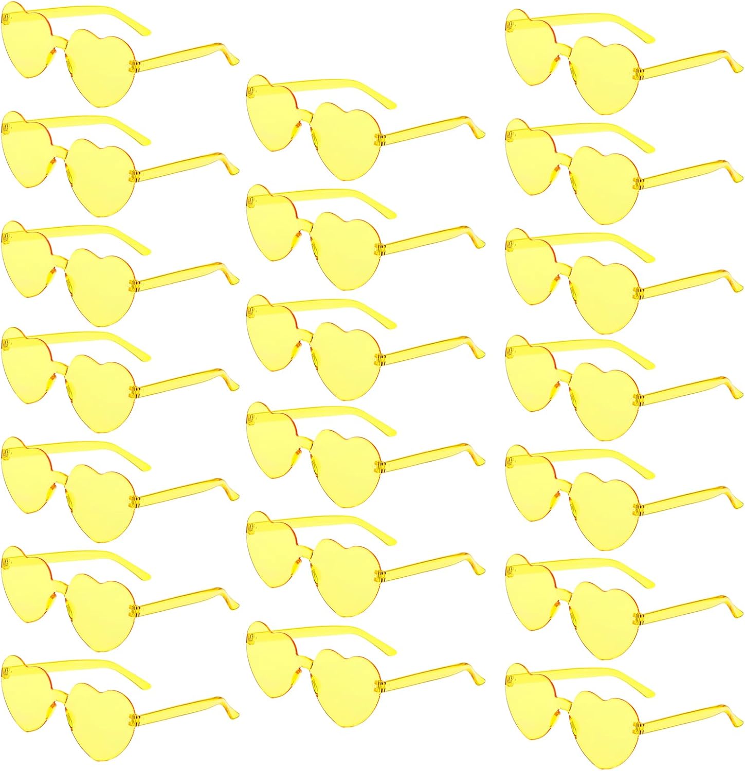 20 Pairs Heart Shaped Sunglasses Bulk, Colorful Rimless Fun Heart Sunglasses for Women Party Favors