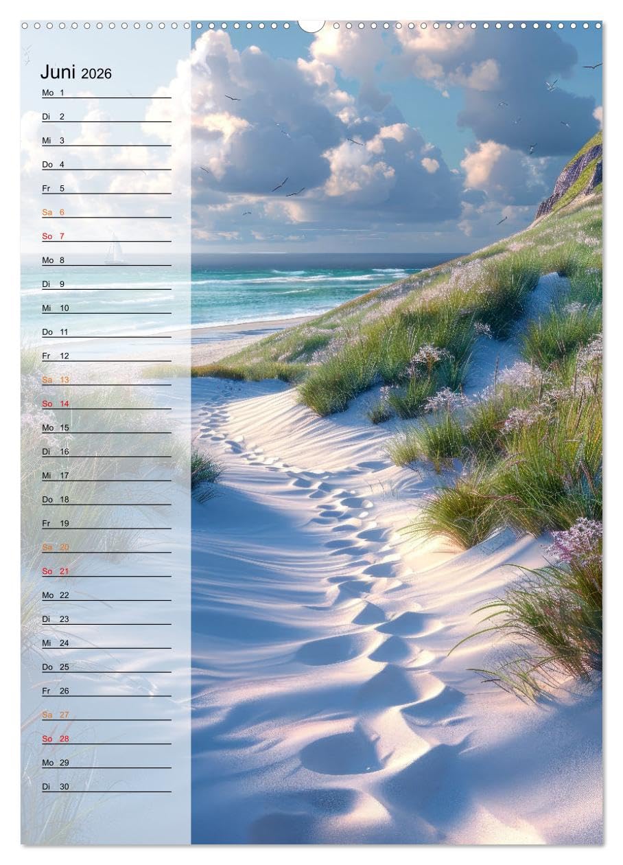 Maritim, Deutschlands Küsten (Wandkalender 2026 DIN A2 hoch), CALVENDO Monatskalender: Ein Terminplaner, der Platz zum Träumen lässt. (CALVENDO Natur)