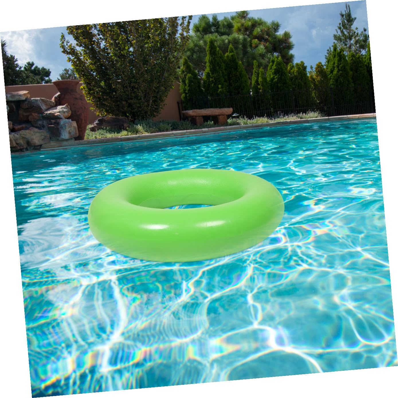 Bouée Gonflable pour Adulte 80cm en Caoutchouc PVC Noir
