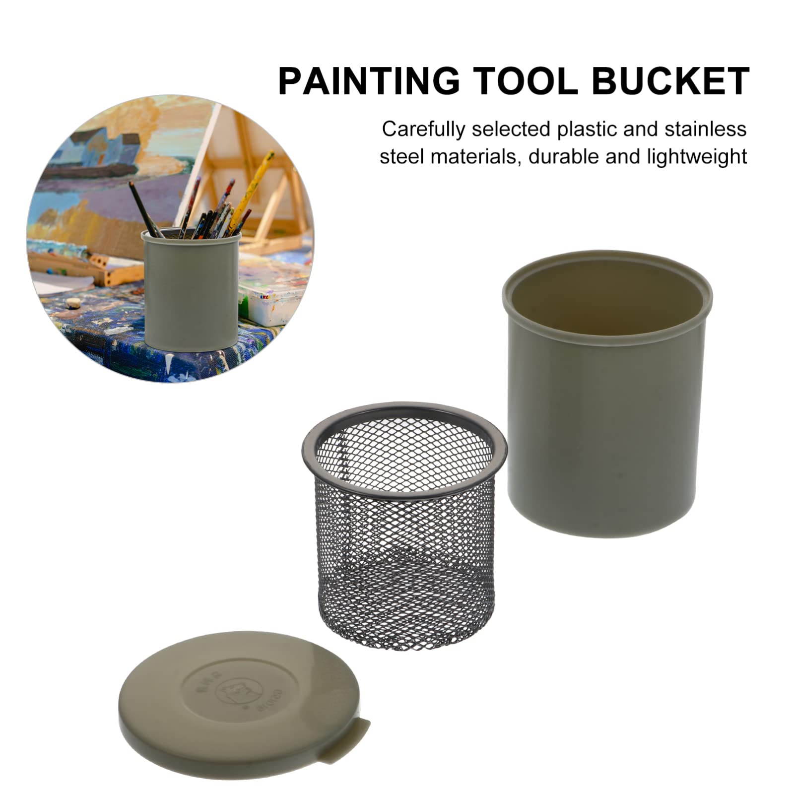 Cubo De Lavado Resistente Para Pintura Al Óleo 3 Unidades Filtro De Limpieza Para Bolígrafos Limpiador De Pinceles Artísticos