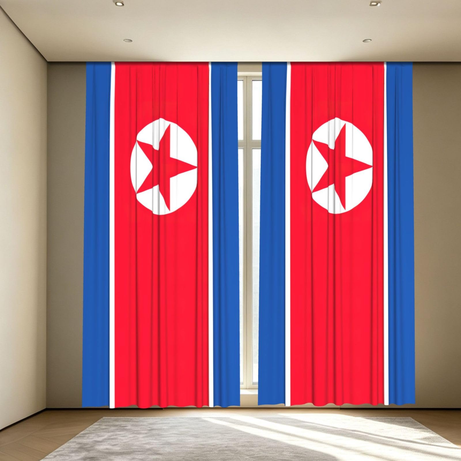 Yyoretp Korean flag Print Blackout Curtains for Living Room Bedroom Thermal Insulated Window Drapes.