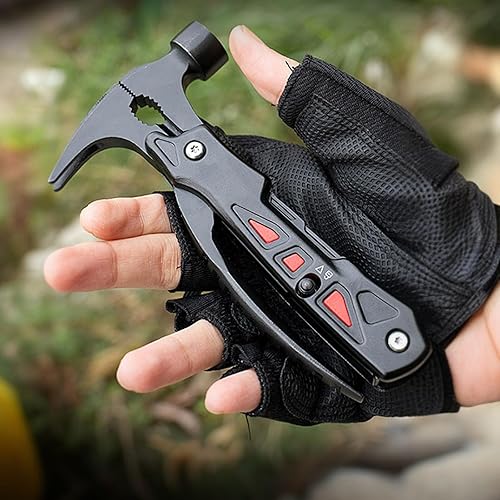 Miniatura 7 de JUXWONE -Ultimate Adventure Multitool Martillo de camping 12 en 1 con rompeventanas, kit de supervivencia y portátil para entusiastas del aire libre